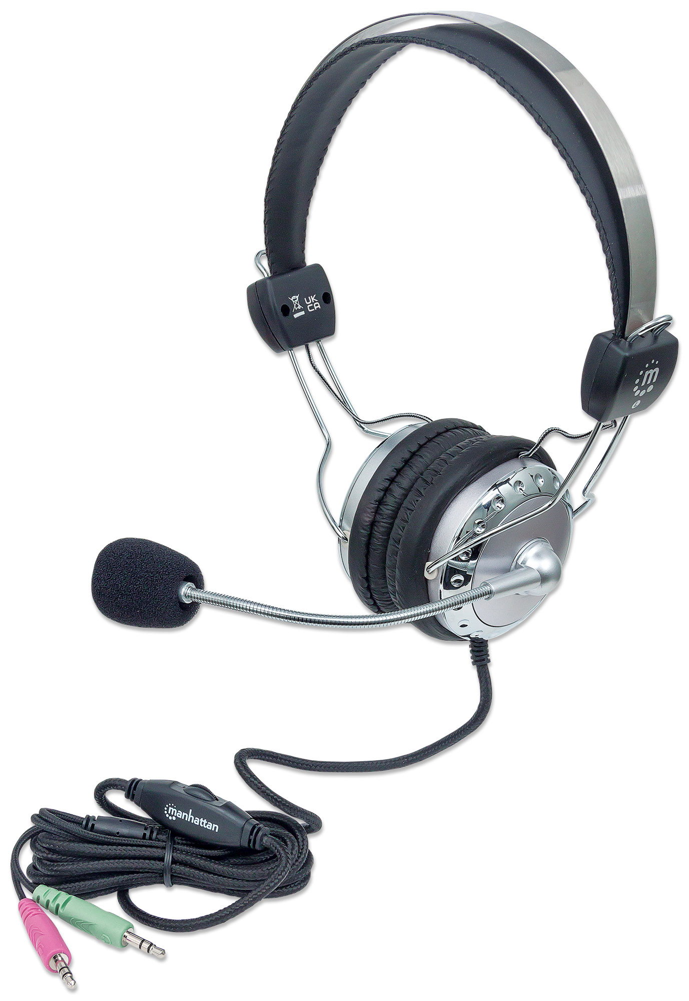 Cuffia Stereo con Microfono con Asta Flessibile