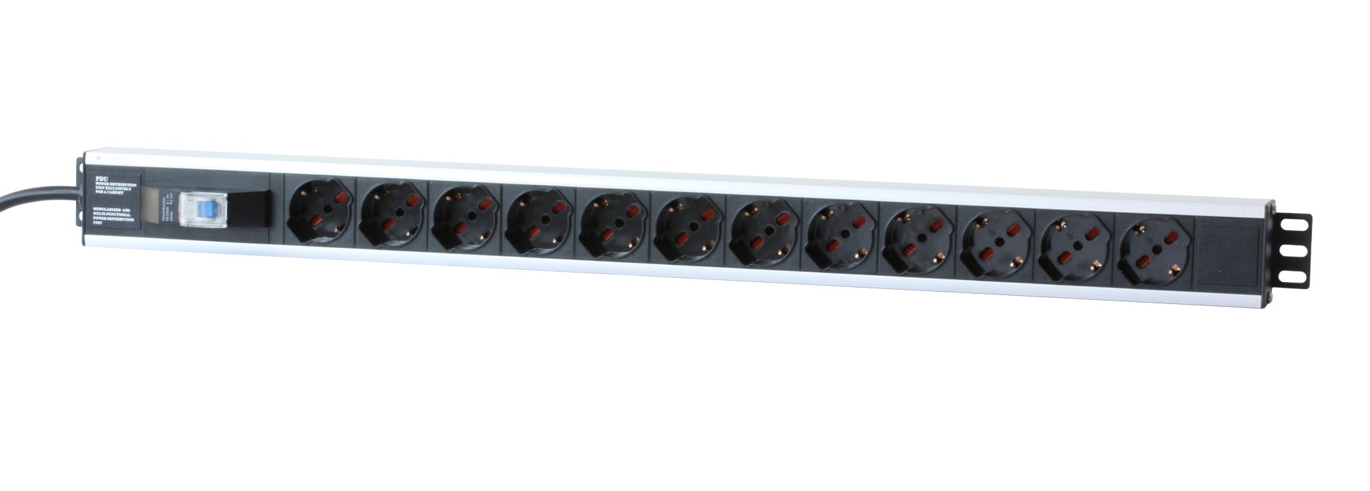 Multipresa Verticale 12 Posti da Rack 19'' con Magnetotermico Spina Italiana