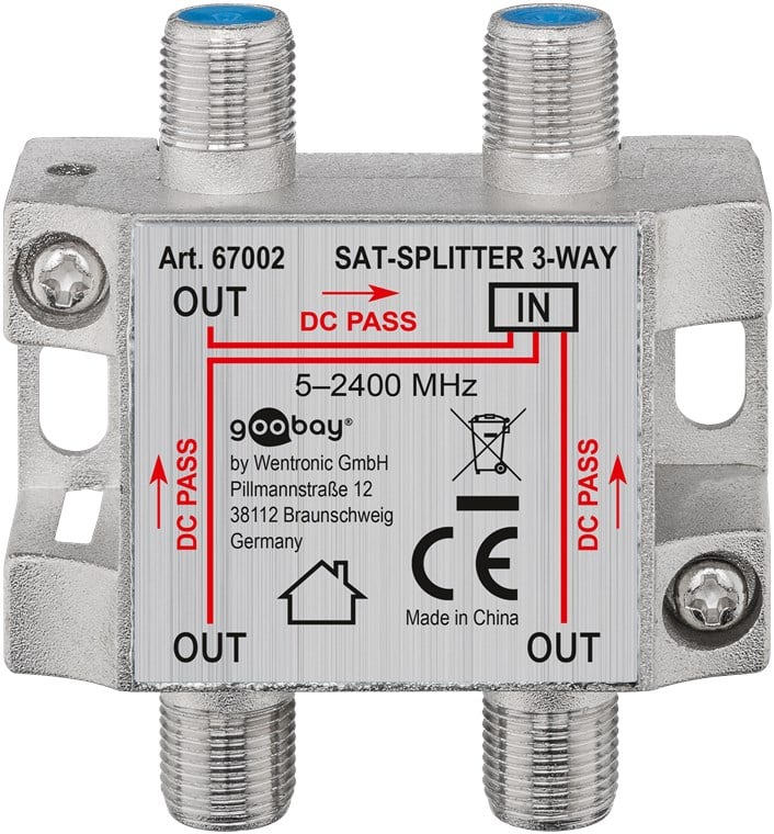Splitter 3 vie per satellite 100 db, 1750 Mhz