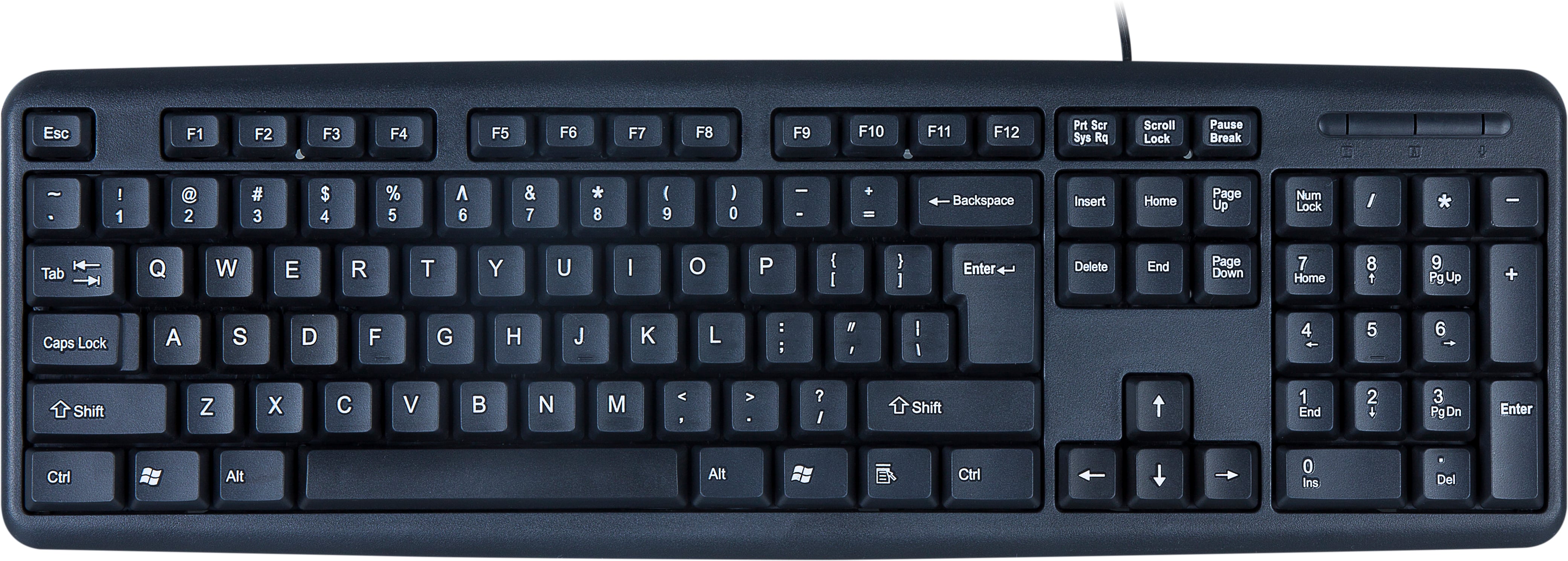 Tastiera USB 104 Tasti Layout Americano Nero