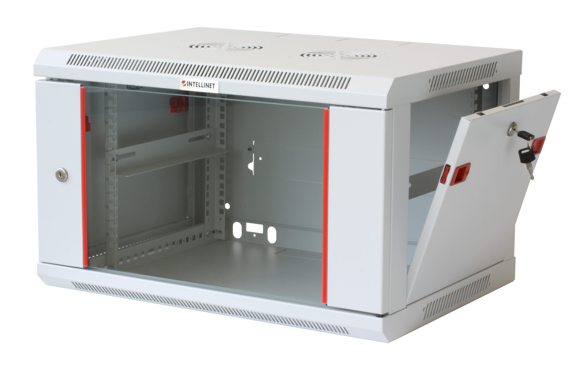 Armadio Rack 19'' a muro 9 unità sezione unica prof. 600mm Grigio