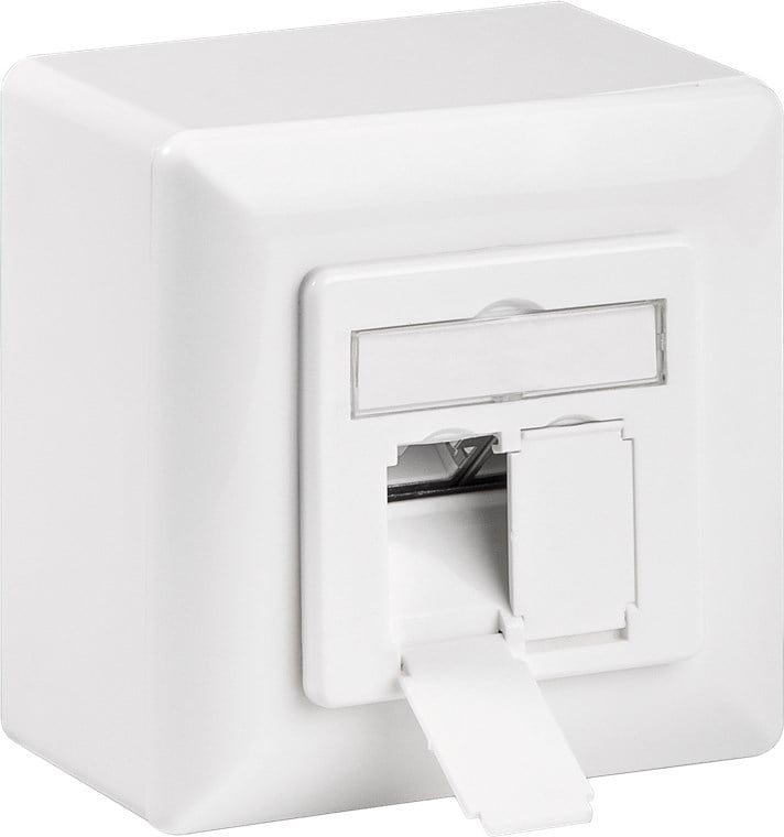 Presa a Muro Esterna 2xRJ45 Cat.6A Bianco