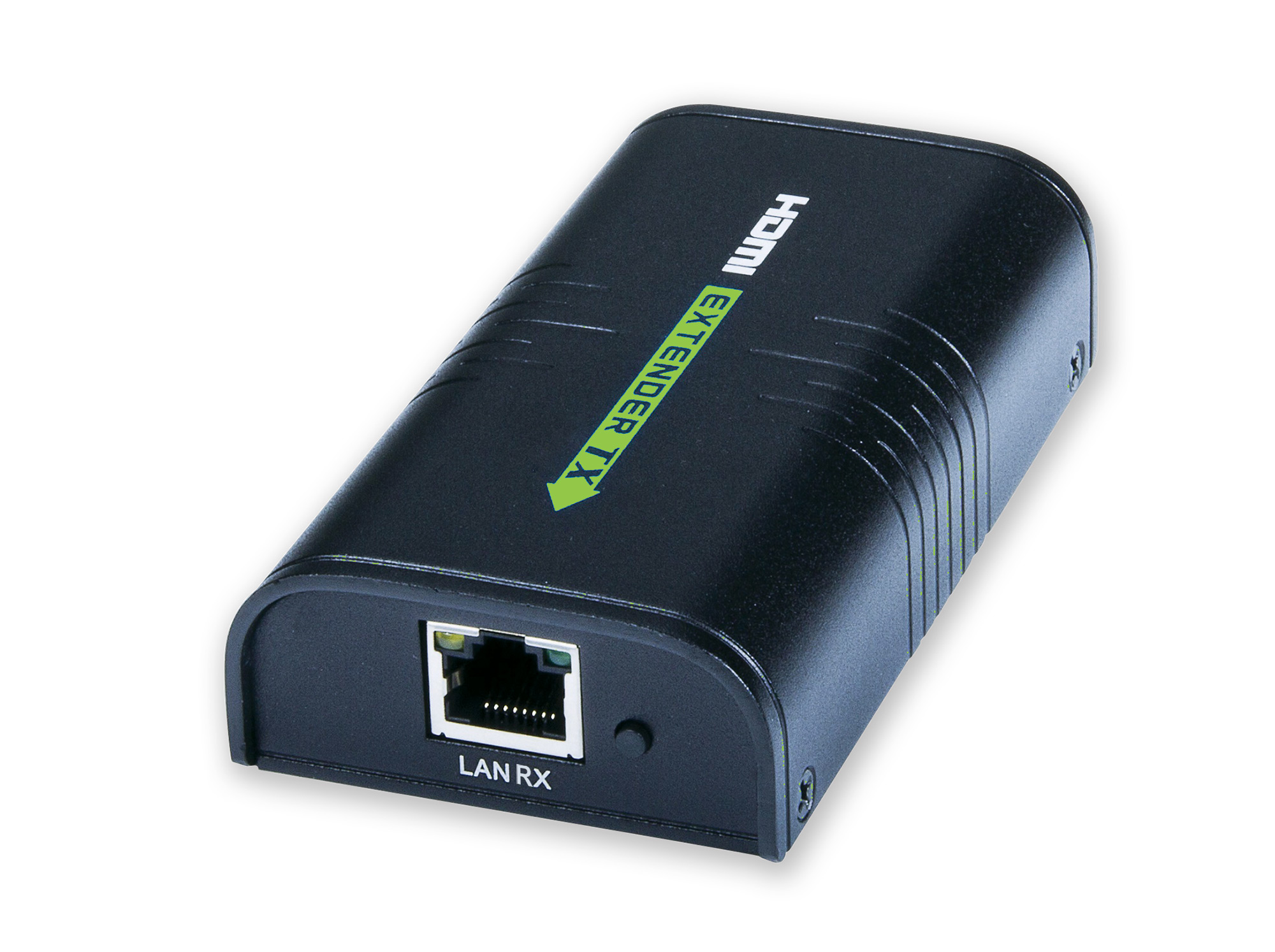Sistema di trasmissione del segnale professionale che permette di trasportare il segnale HDMI su lunghe distanze tramite un cavo di rete Cat.5/6, sfruttando la conversione del segnale HDMI in un segnale TCP/IP standard. Tramite un router o un repeater gra