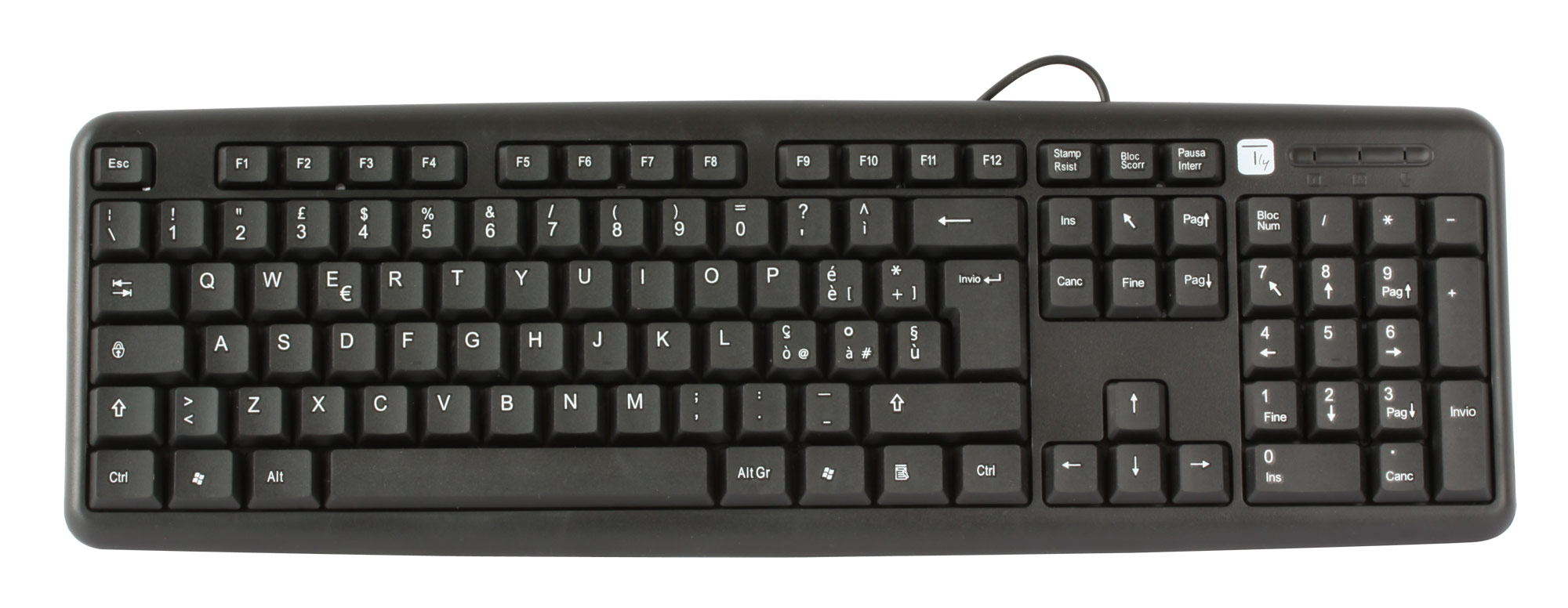 Tastiera PS2 105 Tasti Nero