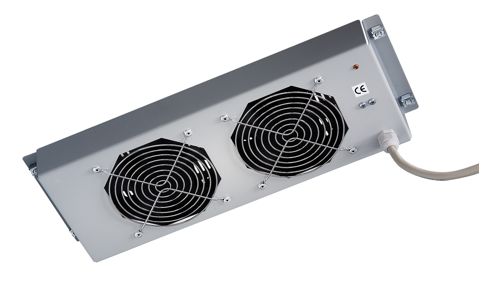 Gruppo di 2 Ventole a Soffitto Senza Termostato per Rack 19'' Grigio