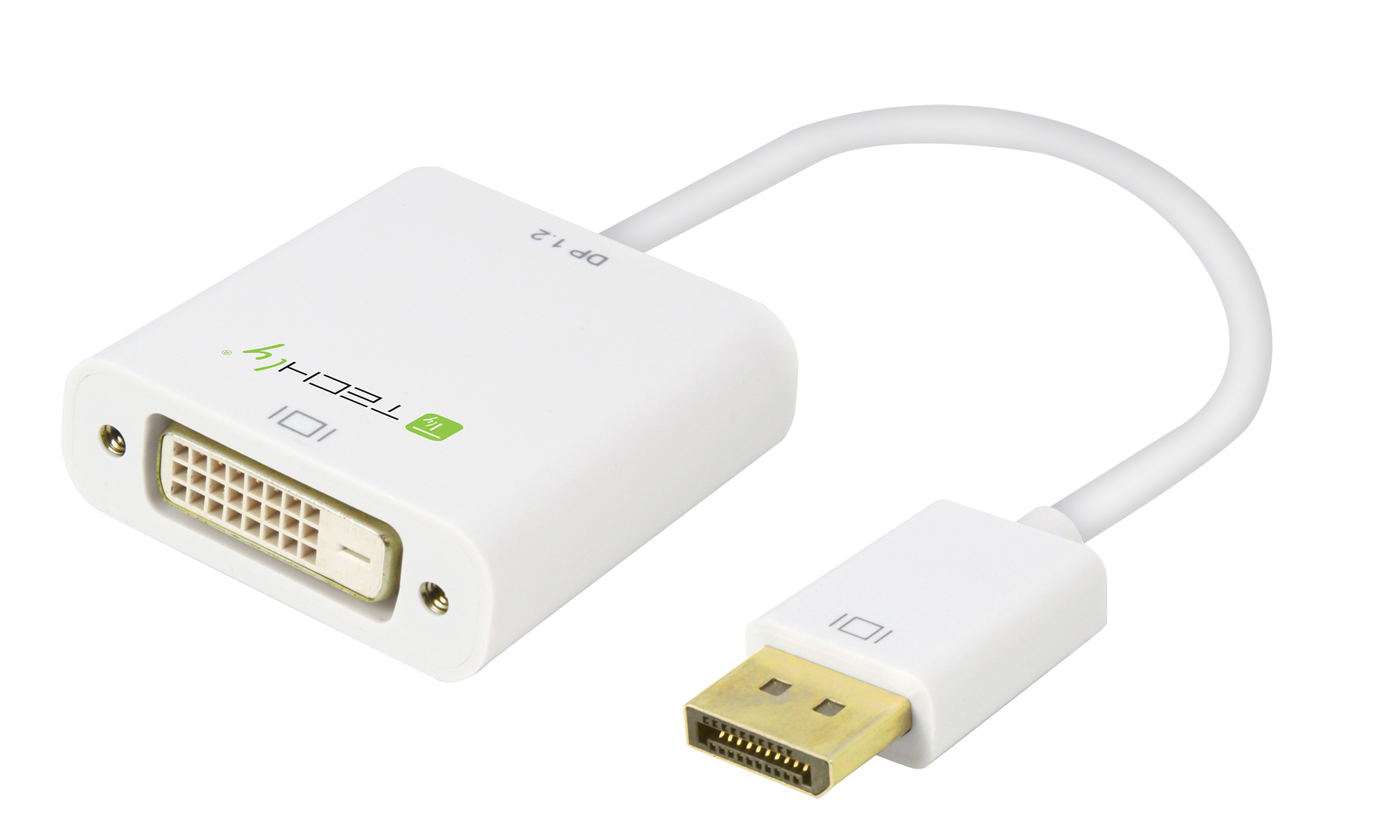 Adattatore DisplayPort 1.2 Maschio / DVI Femmina 15cm Bianco