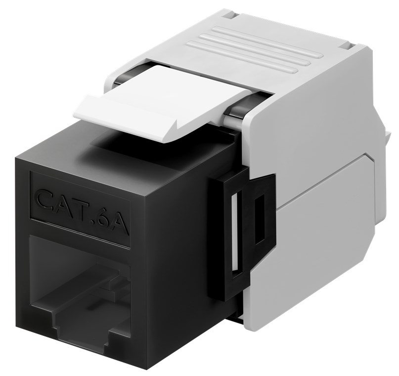 Frutto Keystone RJ45 Cat6A UTP 500MHz Nero