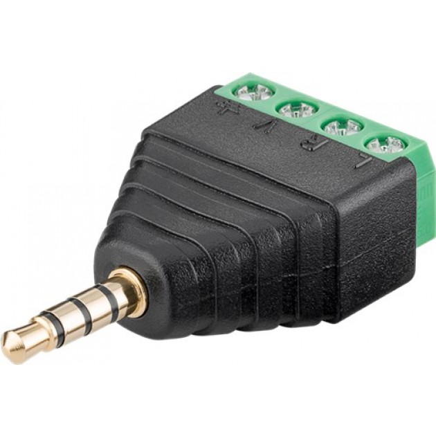 IADAP TB4-AU35M è un adattatore stereo a morsettiera, ideale per particolari applicazioni industriali come ad esempio per il collegamento di fili singoli con la testa del cavo aperta. Può anche essere utilizzato nell hobby audio. Permette di