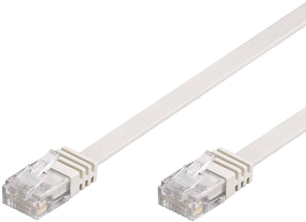 Cavo di Rete Patch Piatto in Rame Cat.6 UTP 1m Bianco