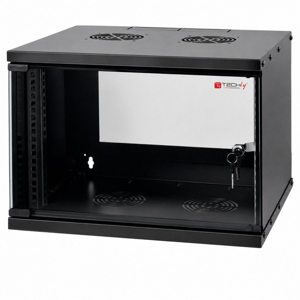 Armadio Rack 19'' a Muro 6U prof. 450 Nero Assemblato