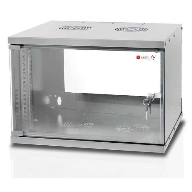 Armadio Rack 19'' a Muro 9U prof. 450 Grigio Assemblato
