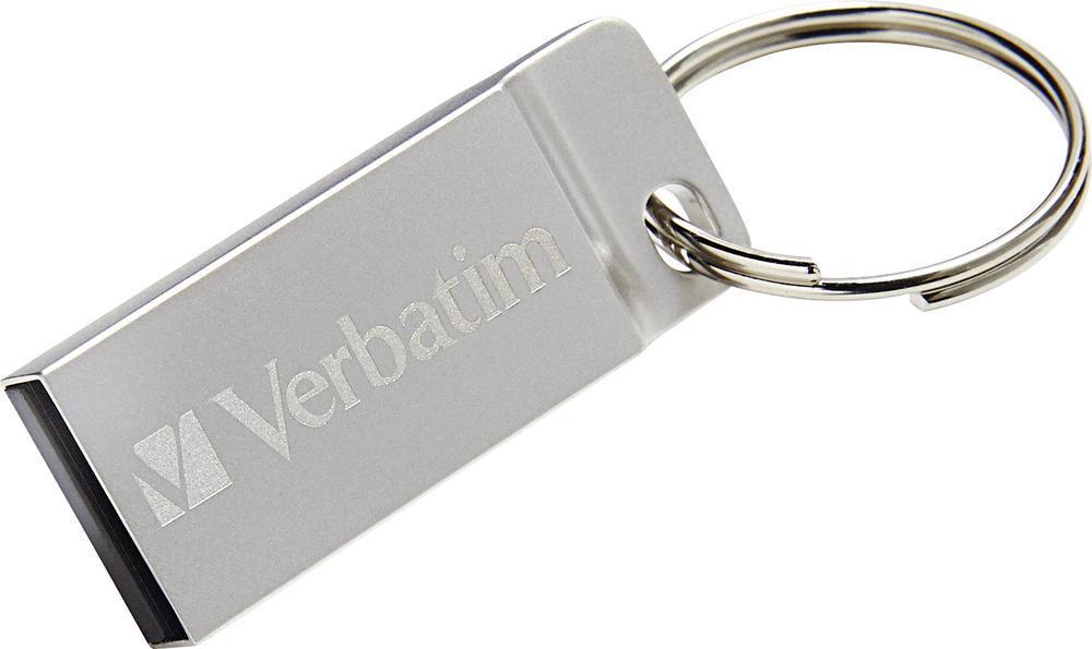 Mini Memoria USB Verbatim con Portachiavi 16GB Silver