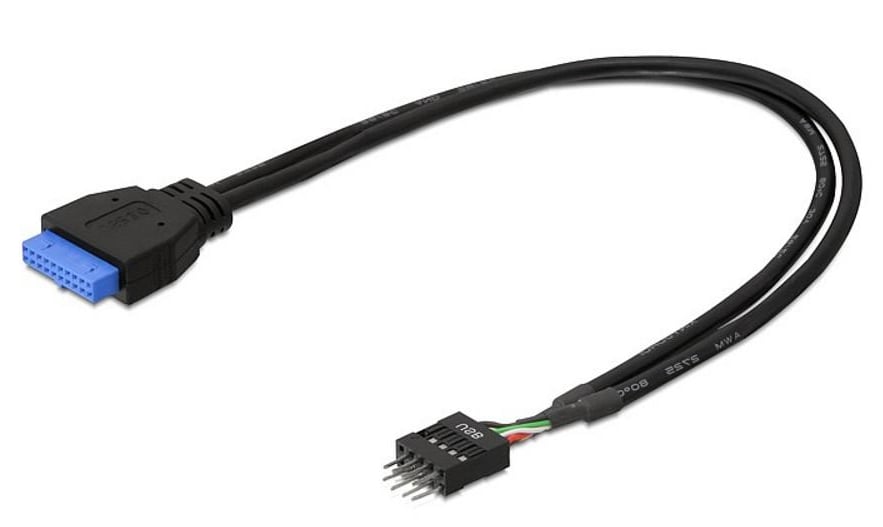 Cavo Interno USB3.2 19 pin Femmina / USB2.0 8 pin Maschio 30cm
