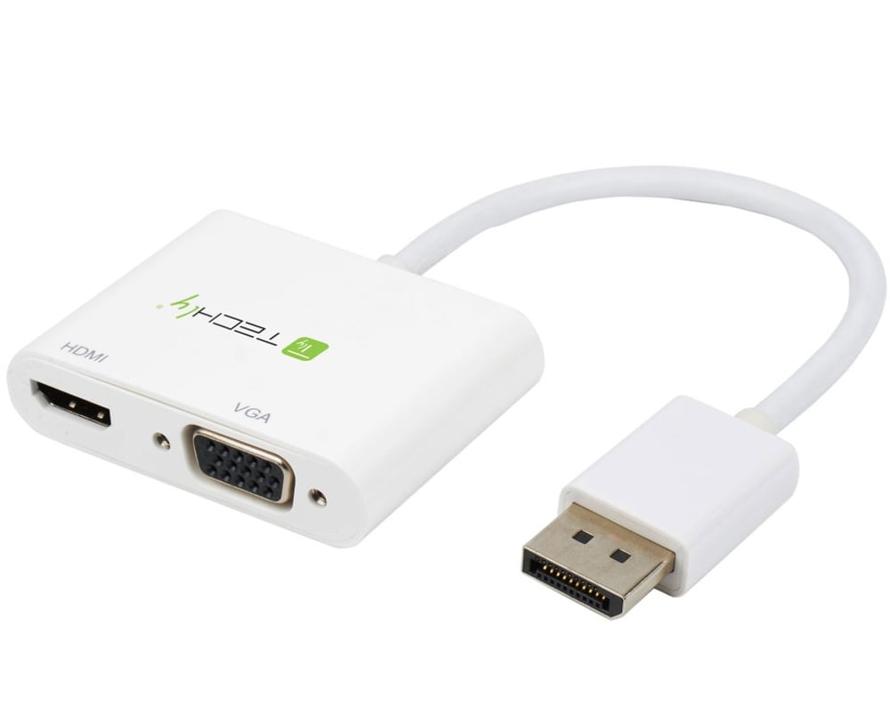 ICOC DSP-VH1220 è un adattatore da DisplayPort a HDMI e VGA. Permette la trasmissione del segnale da uno schermo DisplayPort ad uno schermo HDMI o VGA in alta definizione (televisori, proiettori, ecc). Con questo prodotto si possono vedere sia vide