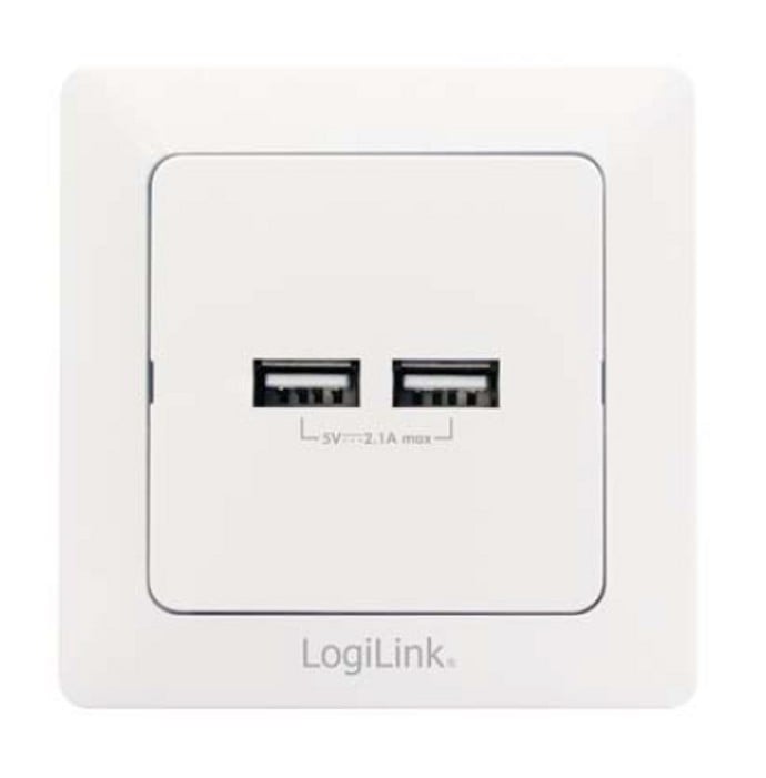 Presa a Muro 2 porte USB Bianco