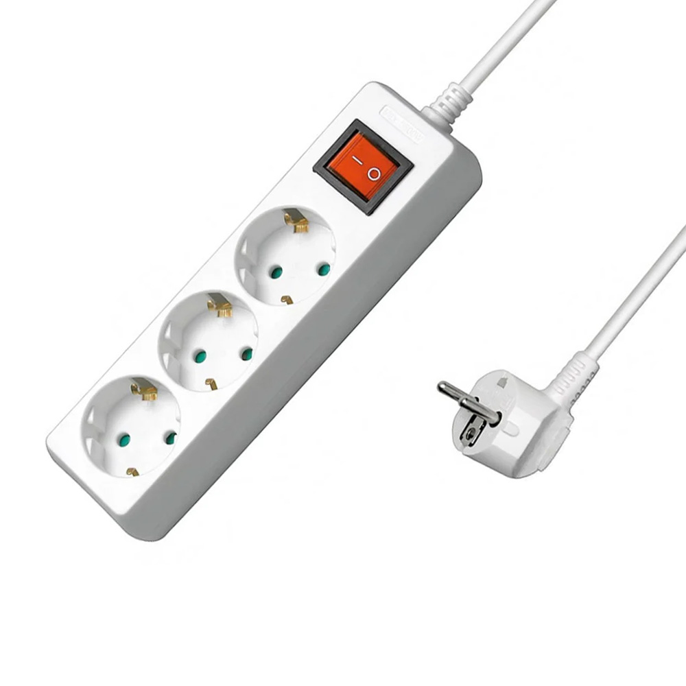 Multipresa 3 Posti Schuko con Interruttore e Cavo 1,5m