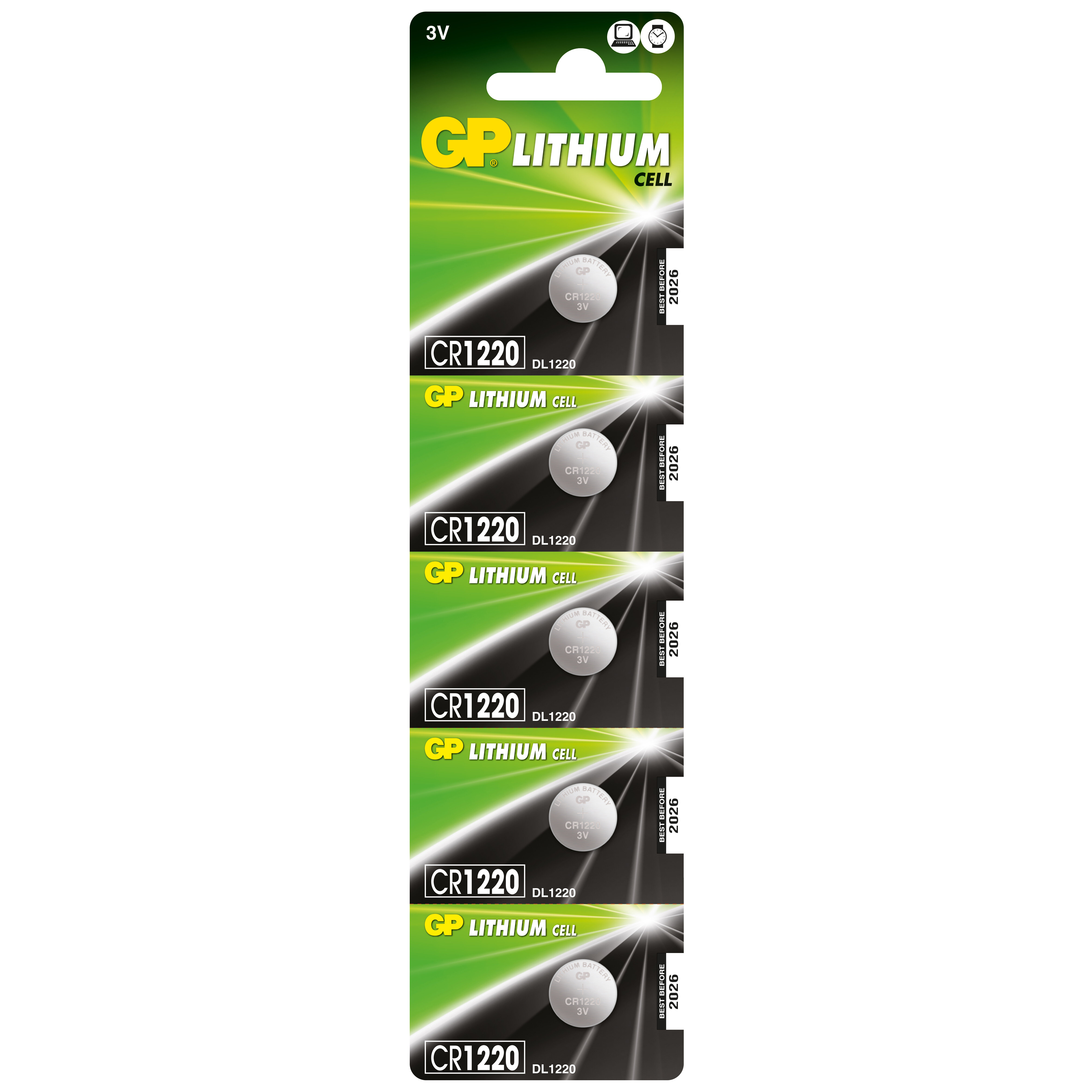 Blister 5 Batterie Litio a Bottone CR1220