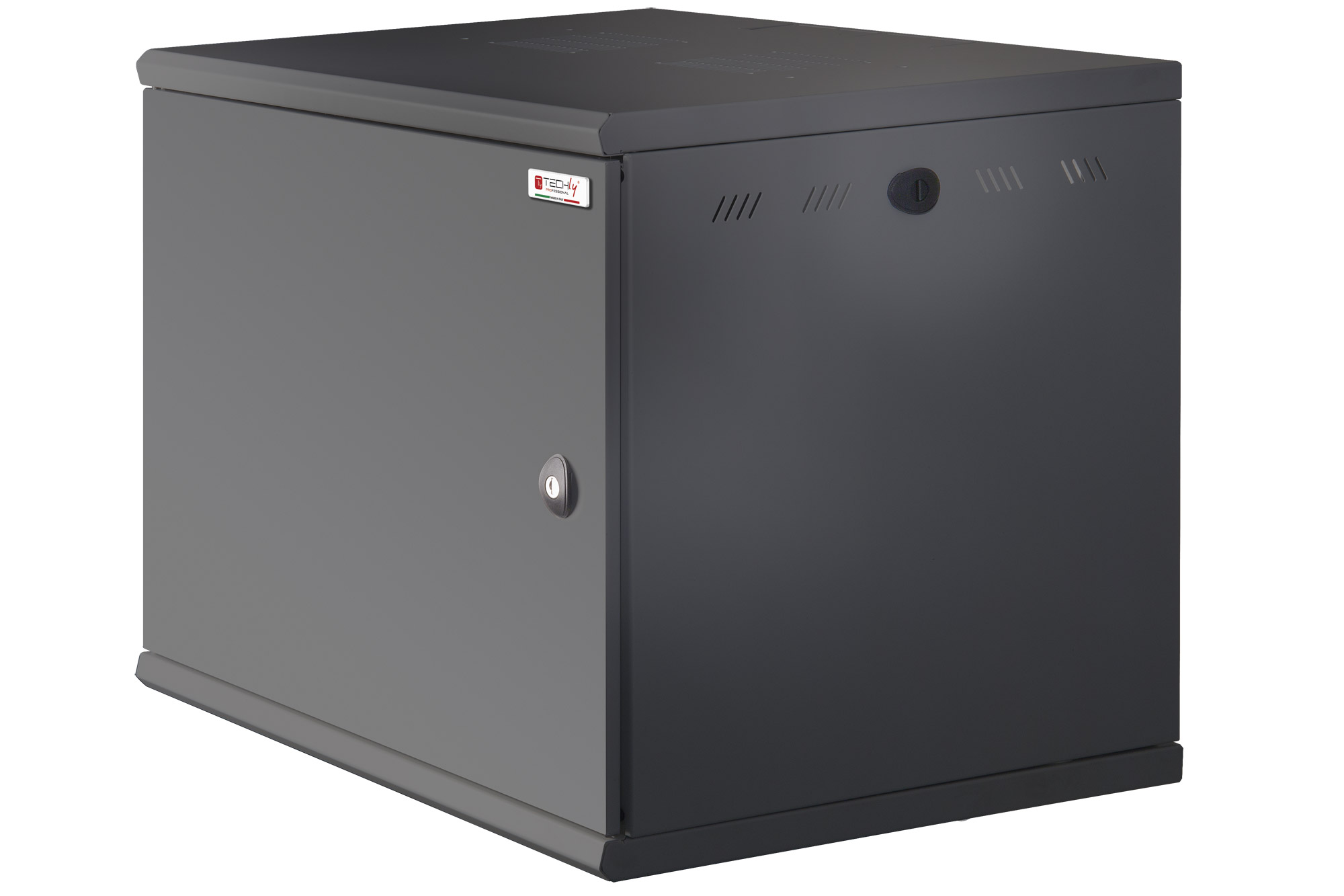 Armadio Rack 19'' a muro 10U sezione unica P 500mm Porta Cieca Nero