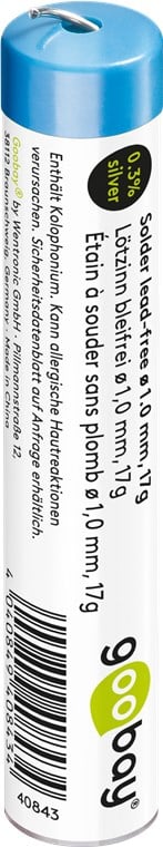 Stagno in Rotolo per Saldatura diam. 1.0 mm, 17gr