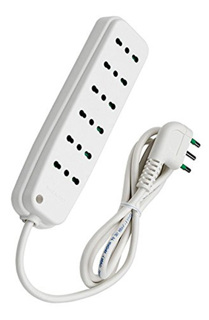 Multipresa 6 Posti con Spina Italiana Angolata Bianco