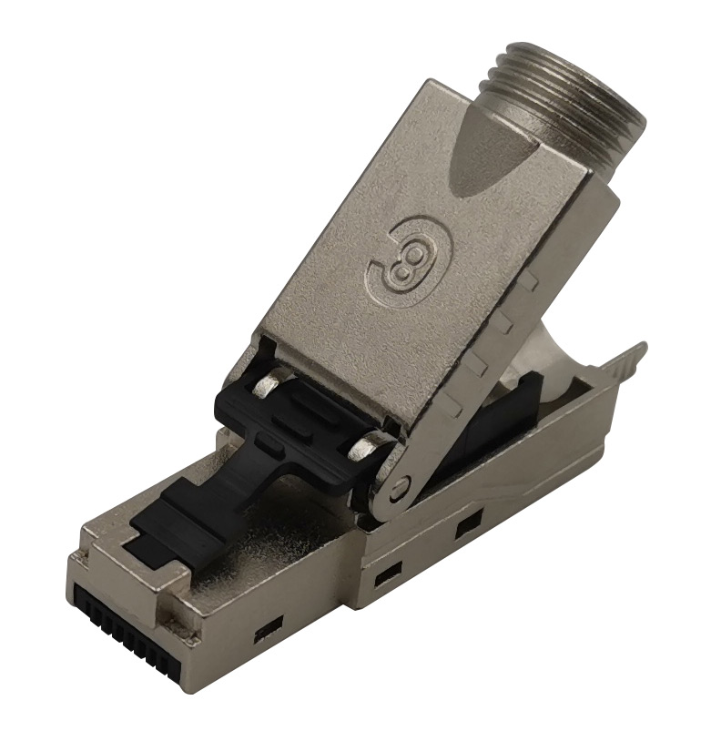 Il connettore Cat.8.1 ha una maggiore capacità di inserimento; supporta la trasmissione di dati fino a 40 Gbps su cavi in rame con doppino intrecciato schermati. Questo nuovo plug RJ45 Cat.8.1 è compatibile con tutte le precedenti categorie