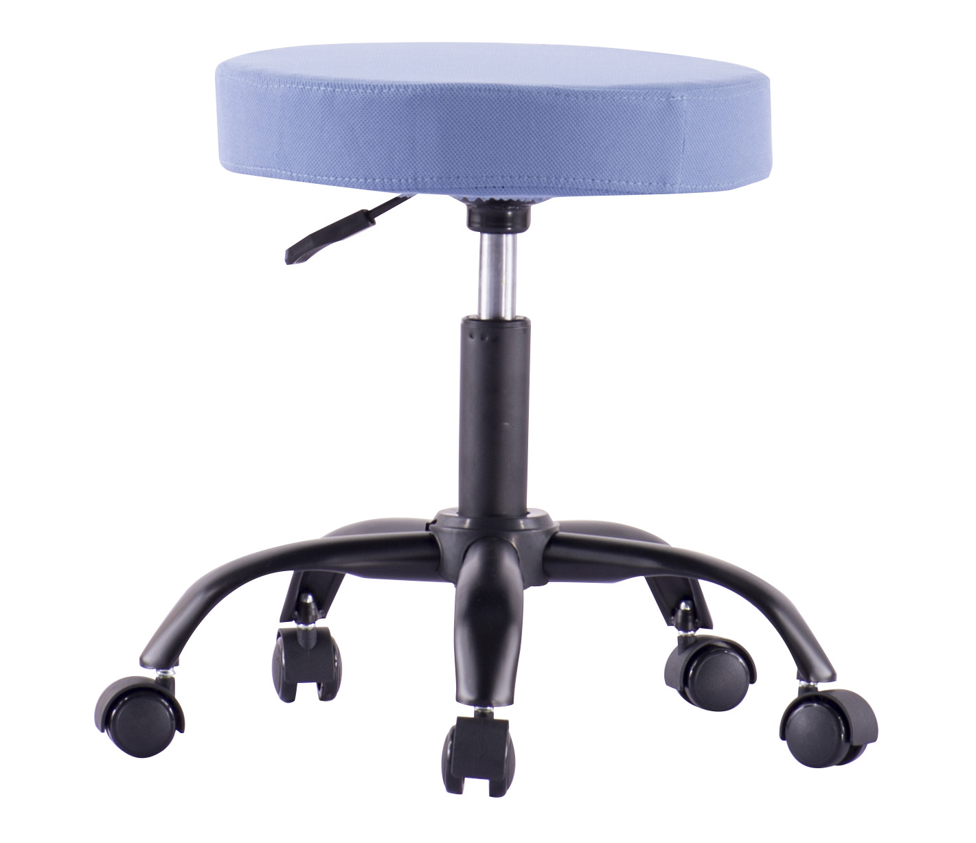 Sgabello Girevole con Ruote Altezza Regolabile Tessuto Sfoderabile Blu
