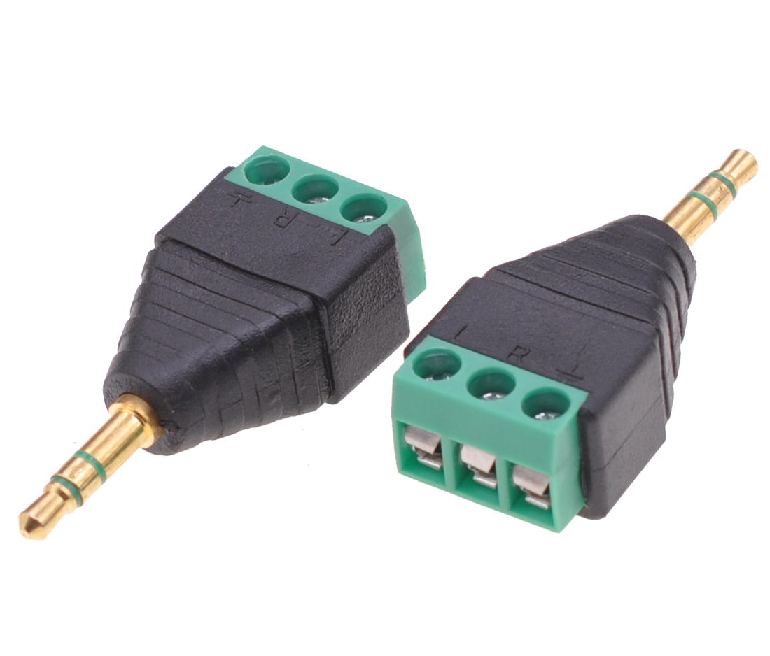 Adattatore Connettore Audio 3.5 mm Maschio a Terminal Block 3 pin