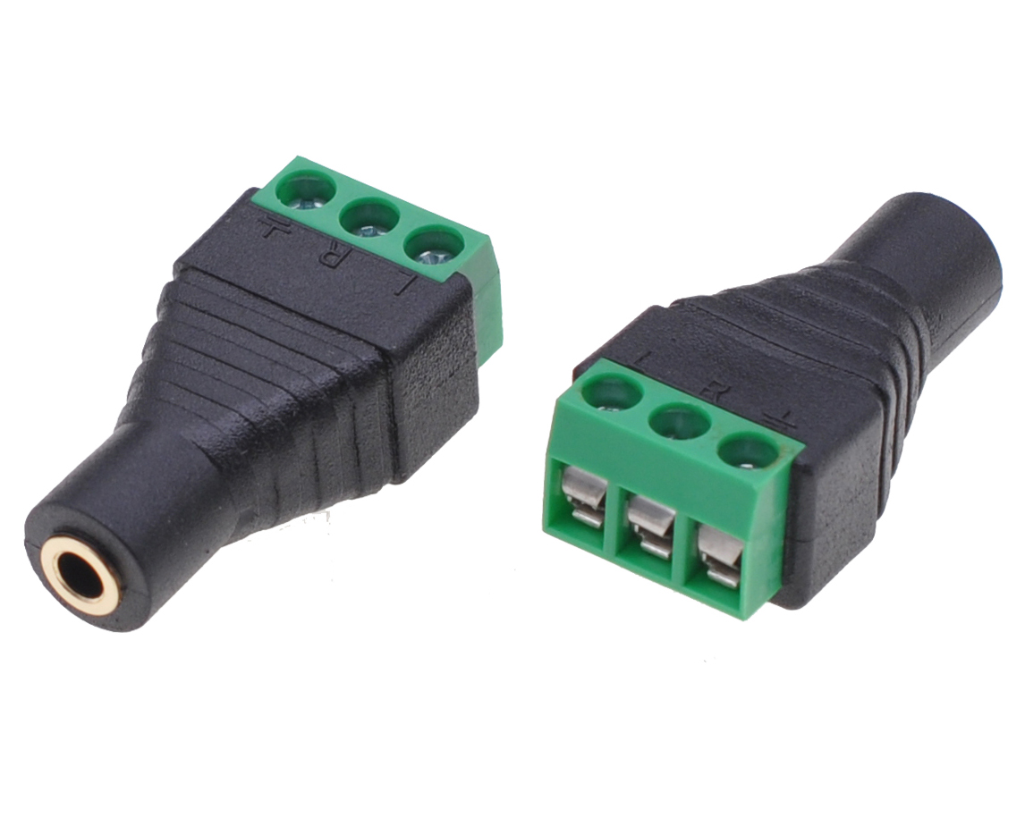 Adattatore Audio 3.5 mm Stereo Femmina Terminal Block 3 pin