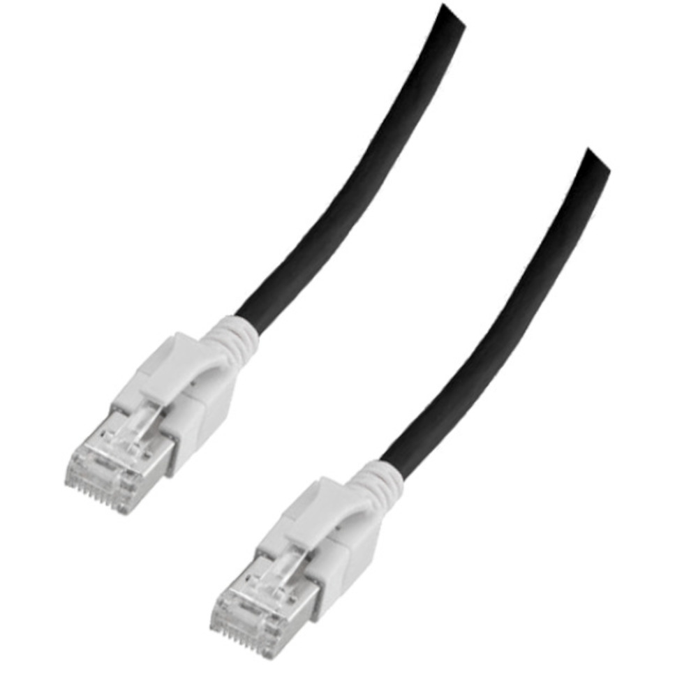 Cavo di Rete Patch in Rame SFTP Cat. 6A Nero con Led Tracciamento 3 metri