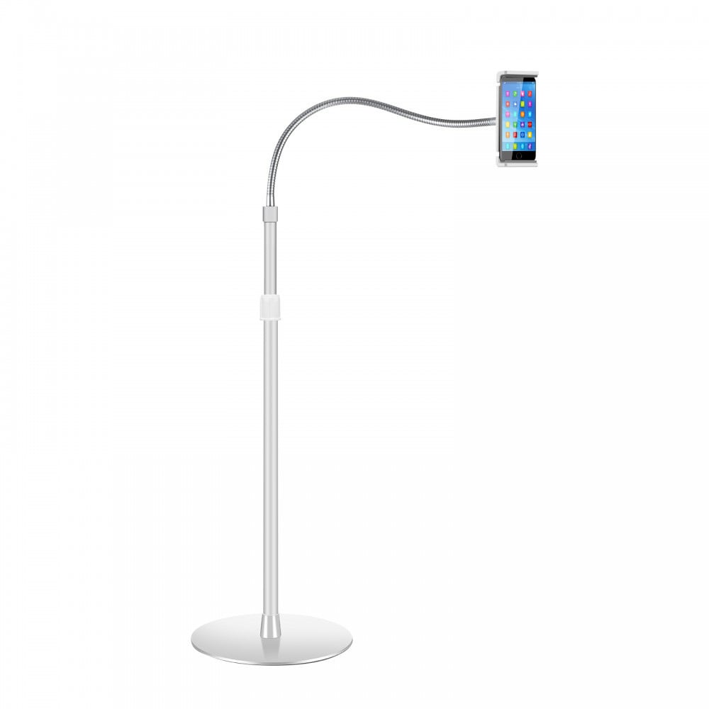Questo stand da pavimento è progettato per tenere il tuo tablet o smartphone all altezza perfetta in qualsiasi luogo desideri. Il design flessibile consente di regolare l altezza del supporto e piegare il collo di cigno nella posizione più c