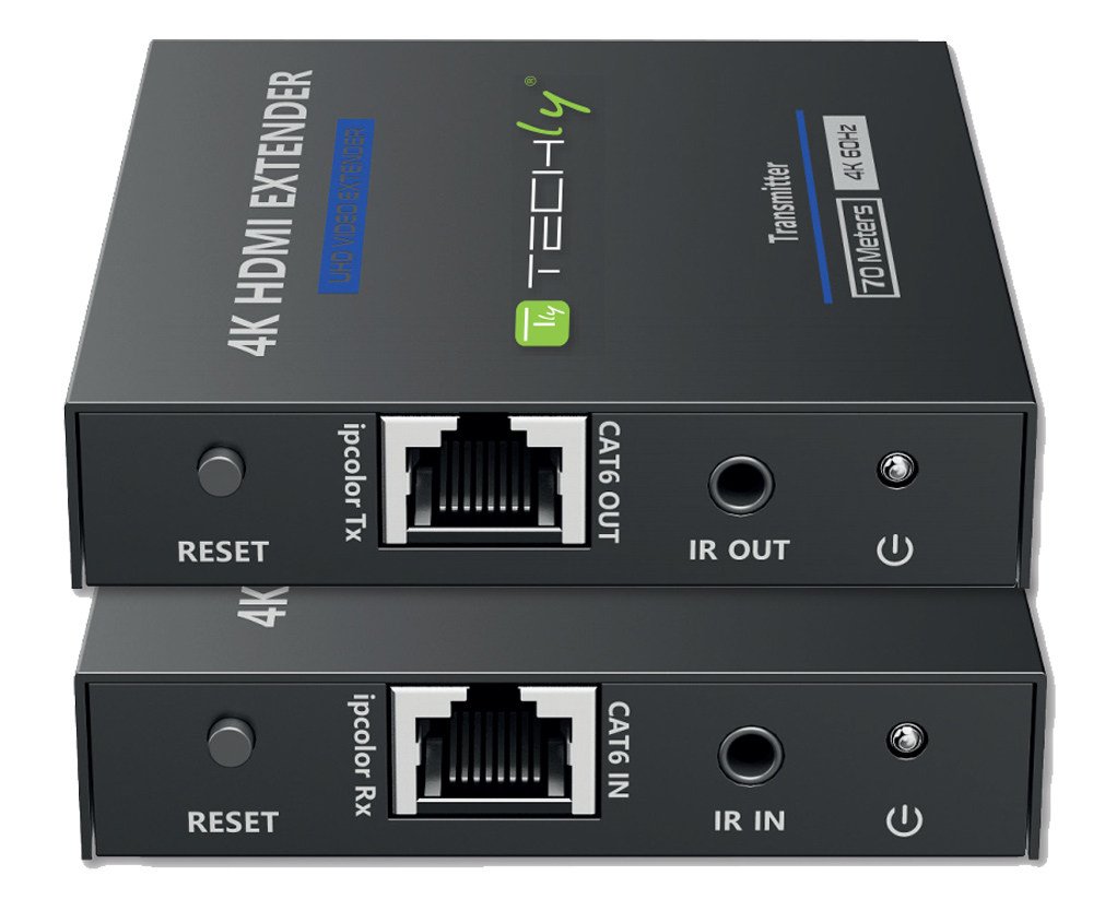 Extender HDMI 4K@60Hz 18Gbps HDR10 su cavo Cat.6/6A/7 fino 70 metri zero latenza
