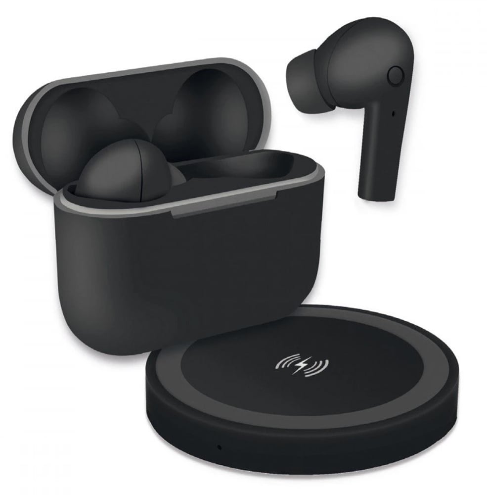 Cuffie Auricolari TWS Jive con Custodia di Ricarica USB-C™ e Pad Caricatore a Induzione Nero