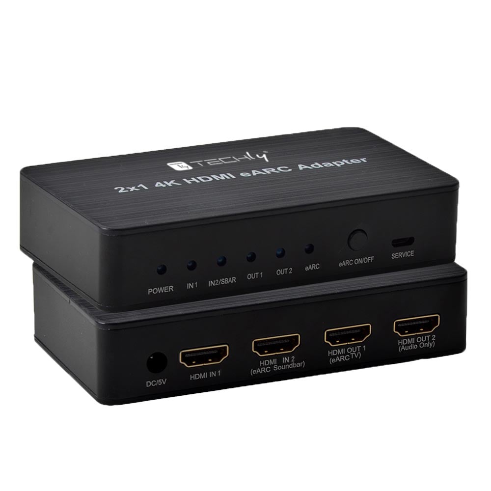 Switch HDMI 2.0 2x1 4K@60Hz con Splitter Audio eARC/ARC per Soundbar