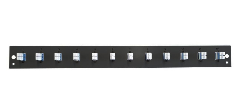 Pannello Frontale per Cassetto Ottico 1U 12 LC Duplex OS2 Nero
