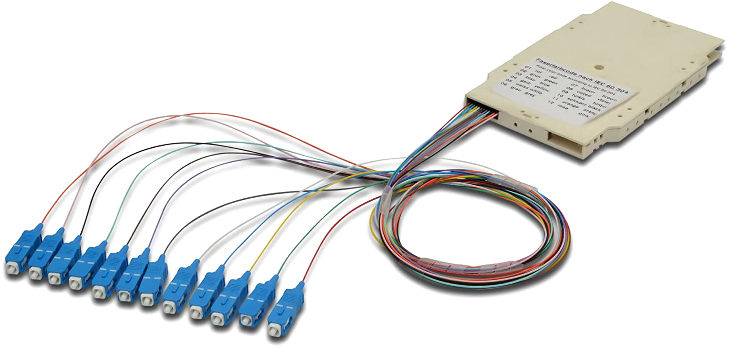 Cassetta di Giunzione Attrezzata con 12 Pigtail Fibra Monomodale OS2 SC/APC 9/125 2m