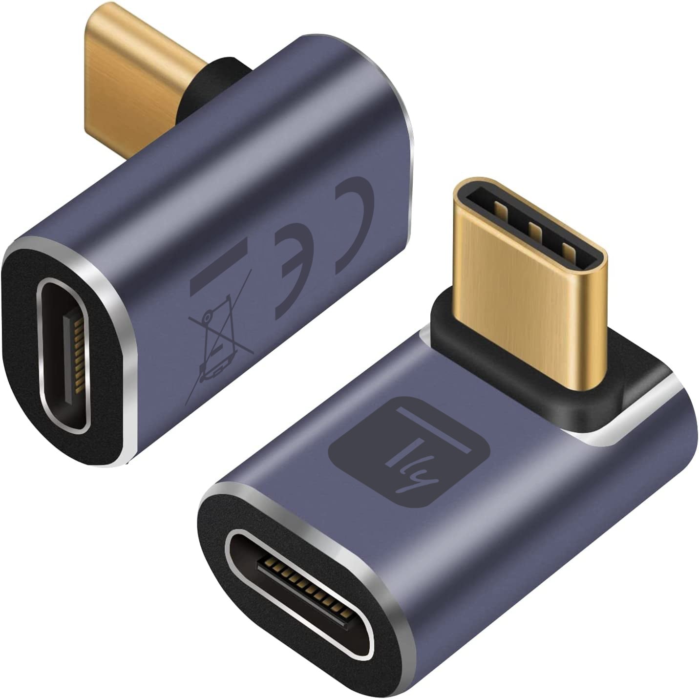 Adattatore USB-C™ Maschio/Femmina Angolato 90° 40Gbps 4K e 8K