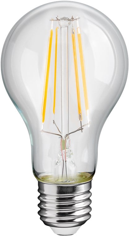 Lampadina LED E27 Bianco Caldo 7W con Filamento Classe E Trasparente