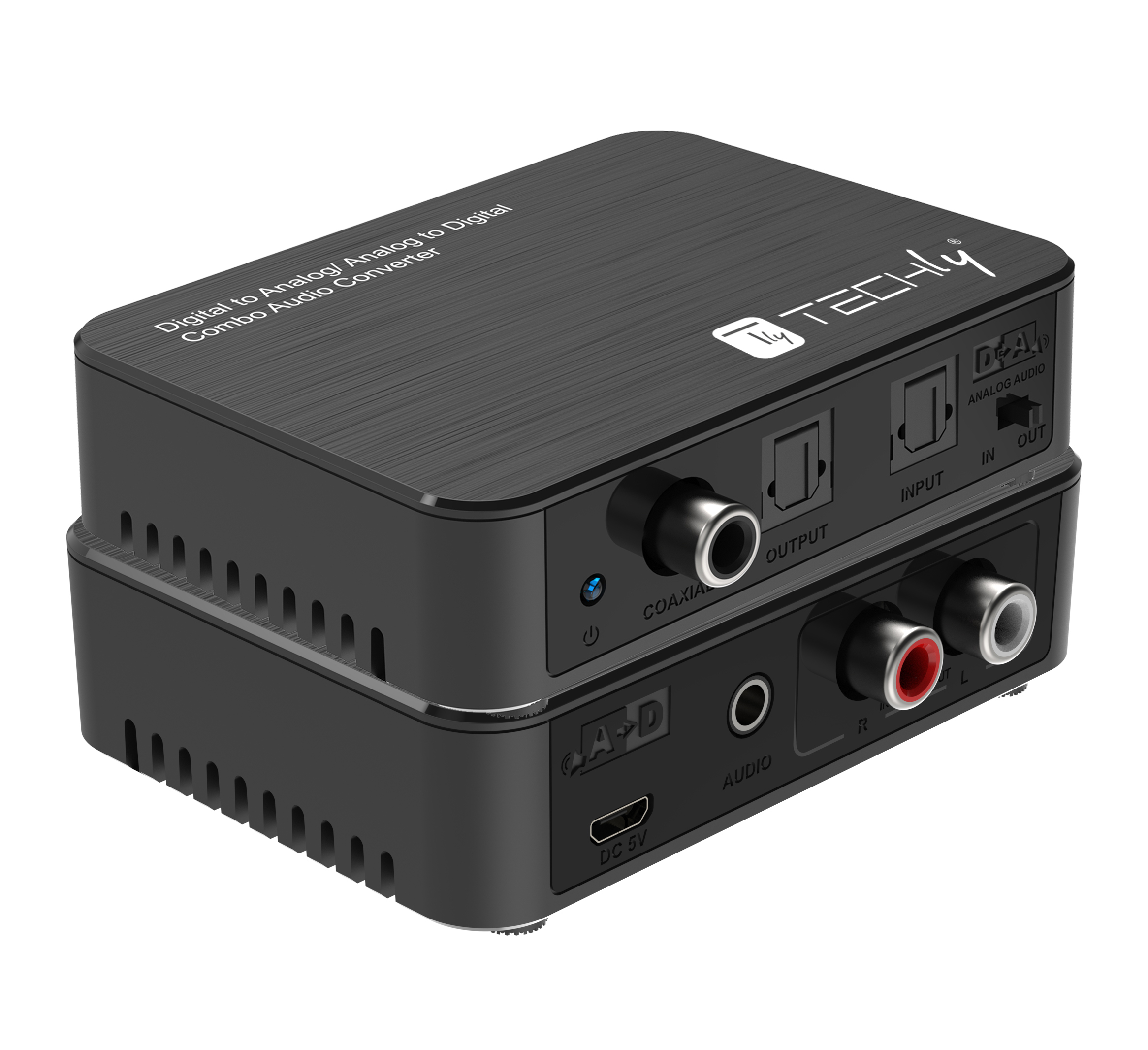 Questo convertitore audio combinato digitale-analogico/analogico-digitale è progettato per la commutazione audio domestica o professionale. Converte l ingresso audio digitale coassiale o ottico in un uscita stereo analogica su RCA o 3,5 mm e pu&ogr