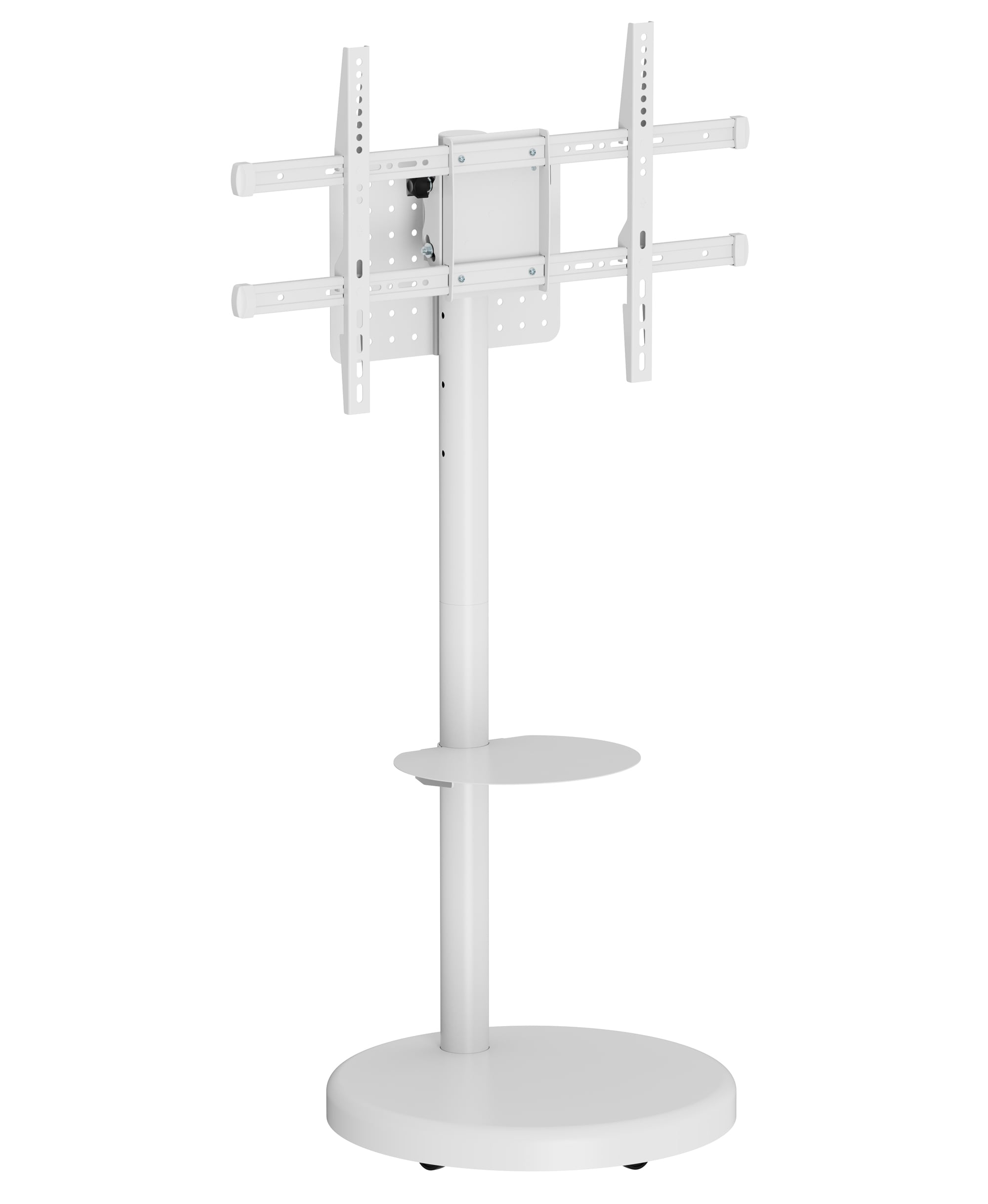 Questo supporto mobile da pavimento per TV di grandi dimensioni è un ottimo compromesso tra durata, flessibilità e stile per le tue esigenze di intrattenimento. La colonna può essere regolata a quattro differenti altezze, consentendo