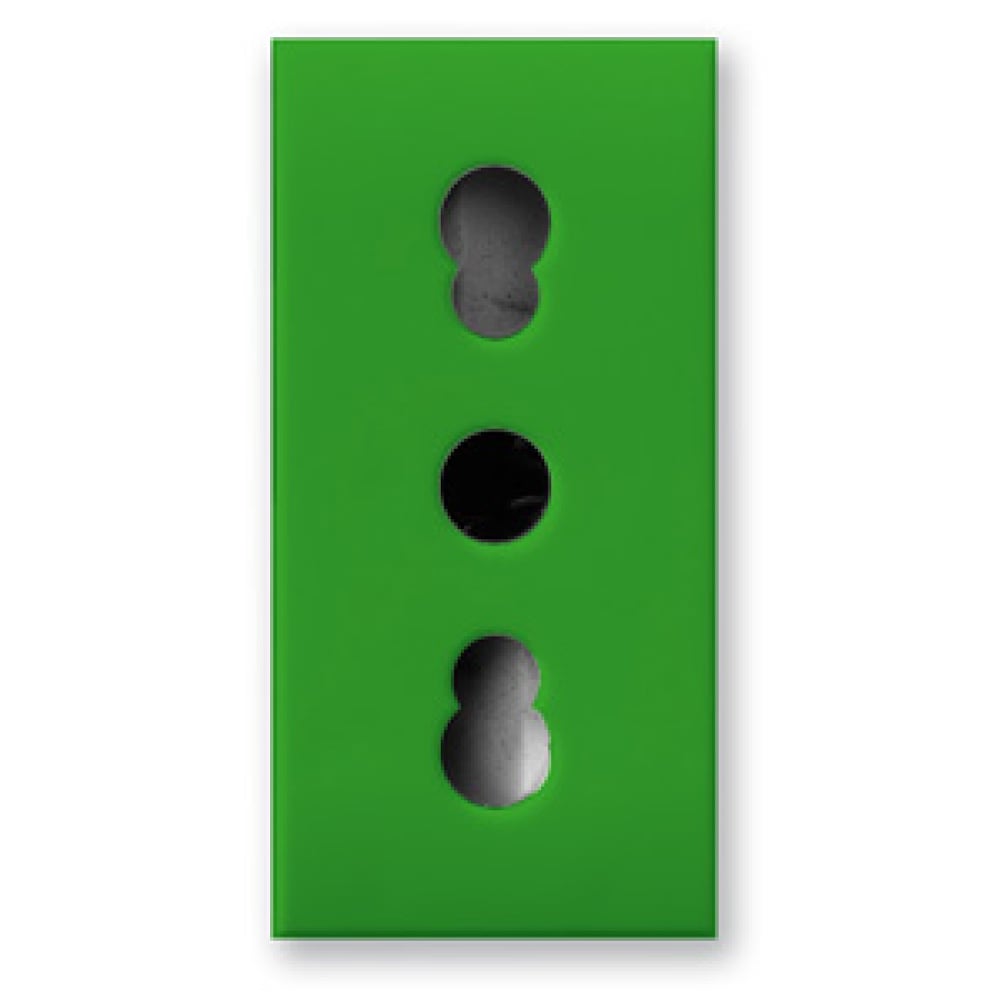 Presa Bipasso 2P+T 10/16A 250V S44 Verde Lucido, 442006/15TSV