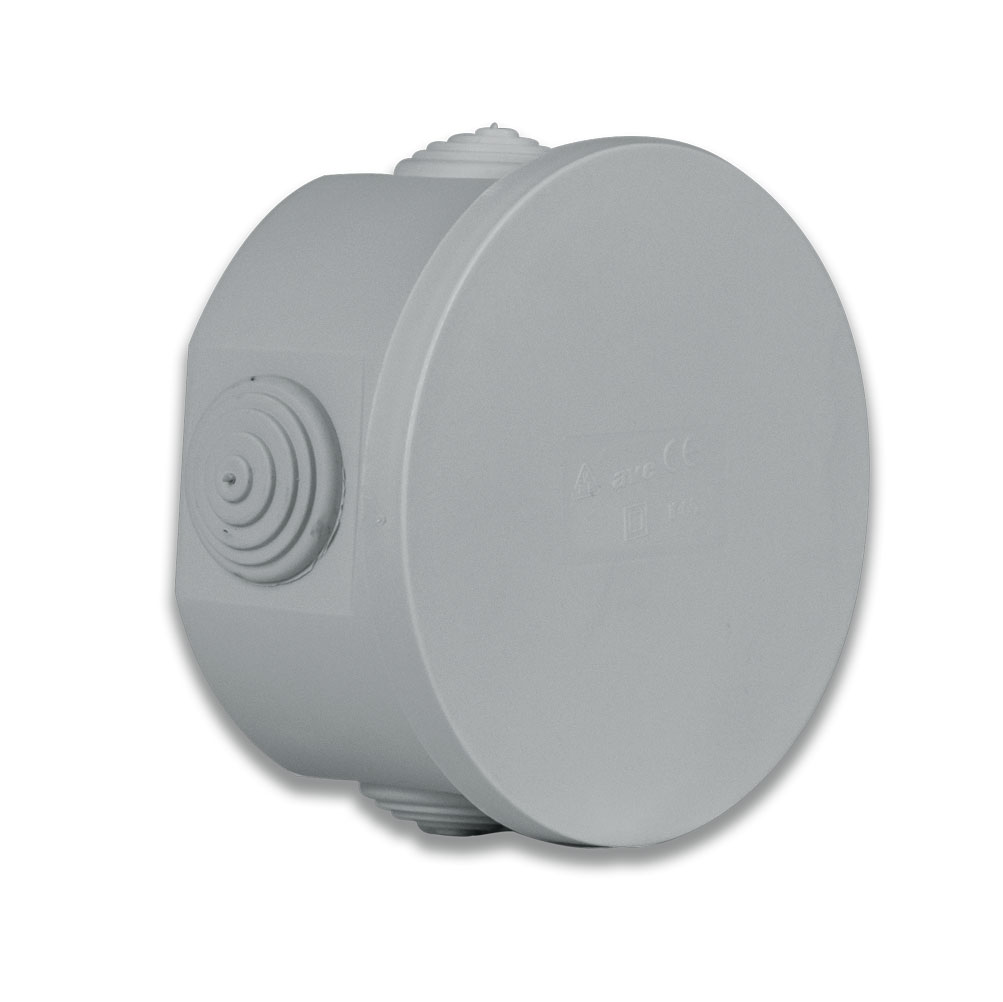 Scatola Rotonda IP44 di Derivazione da Parete con Passacavi