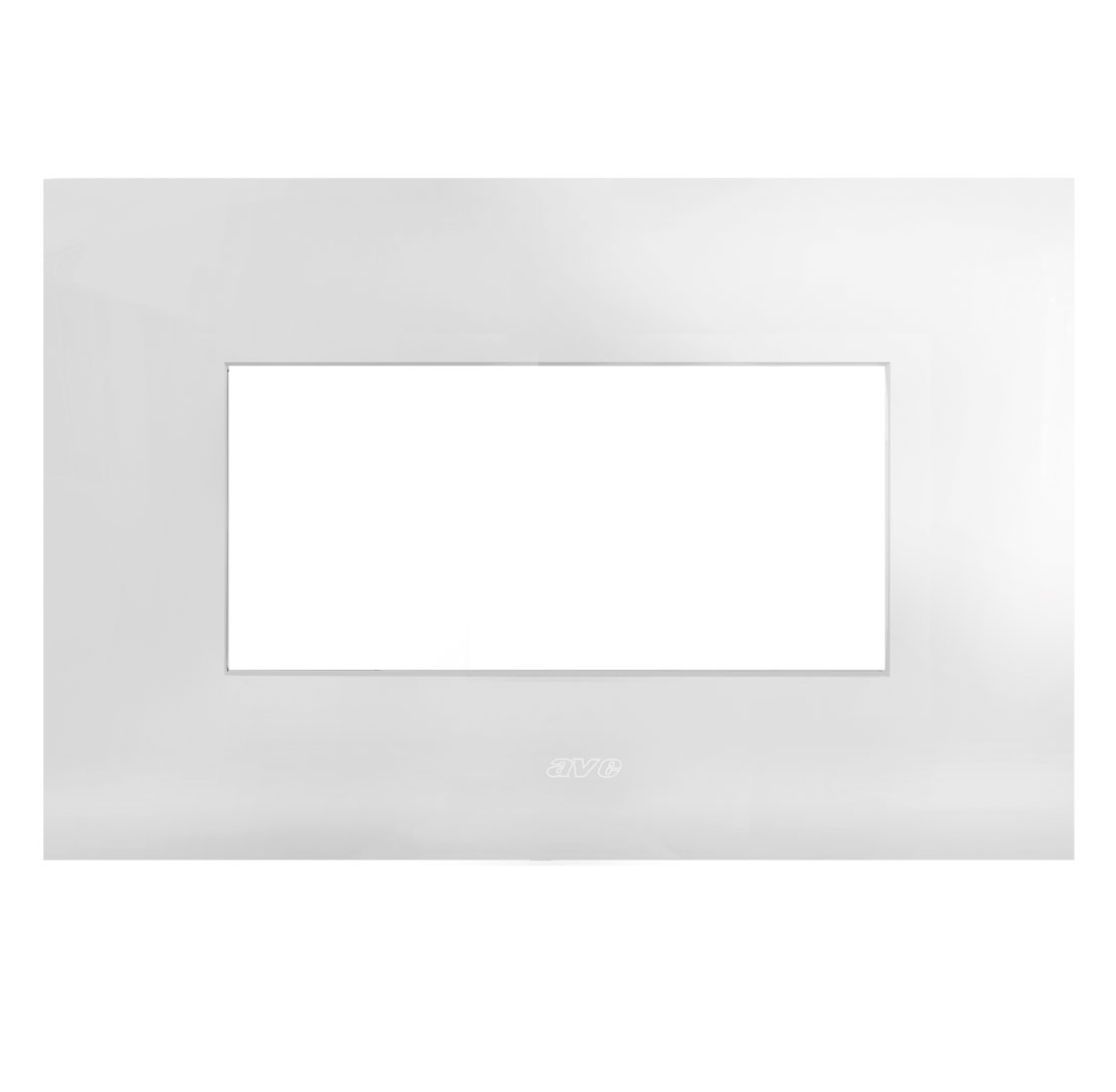 Placca Serie Smart44 in Metallo 4 Moduli Bianco Lucido