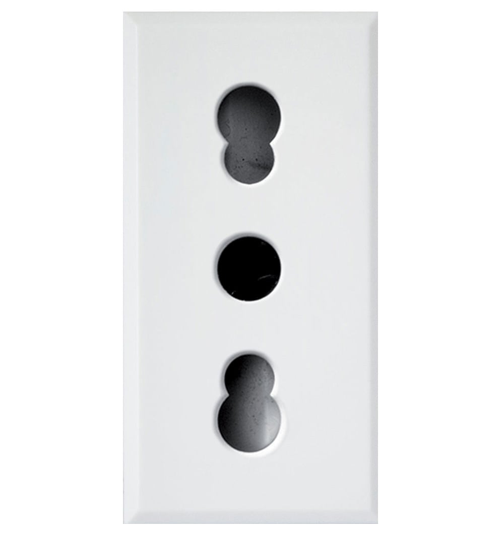 WHITEK S44 Presa bipasso 2P+T 10/16A 250V 1 Modulo Bianco Opaco, 446006/15TS