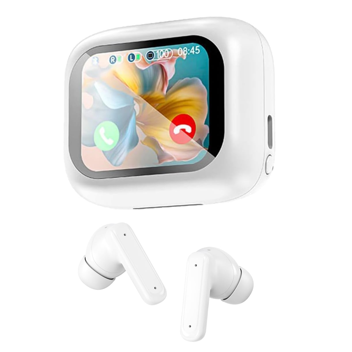 Cuffie Auricolari BT con Custodia Smart Touch Screen LCD Cancellazione Attiva del Rumore ANC