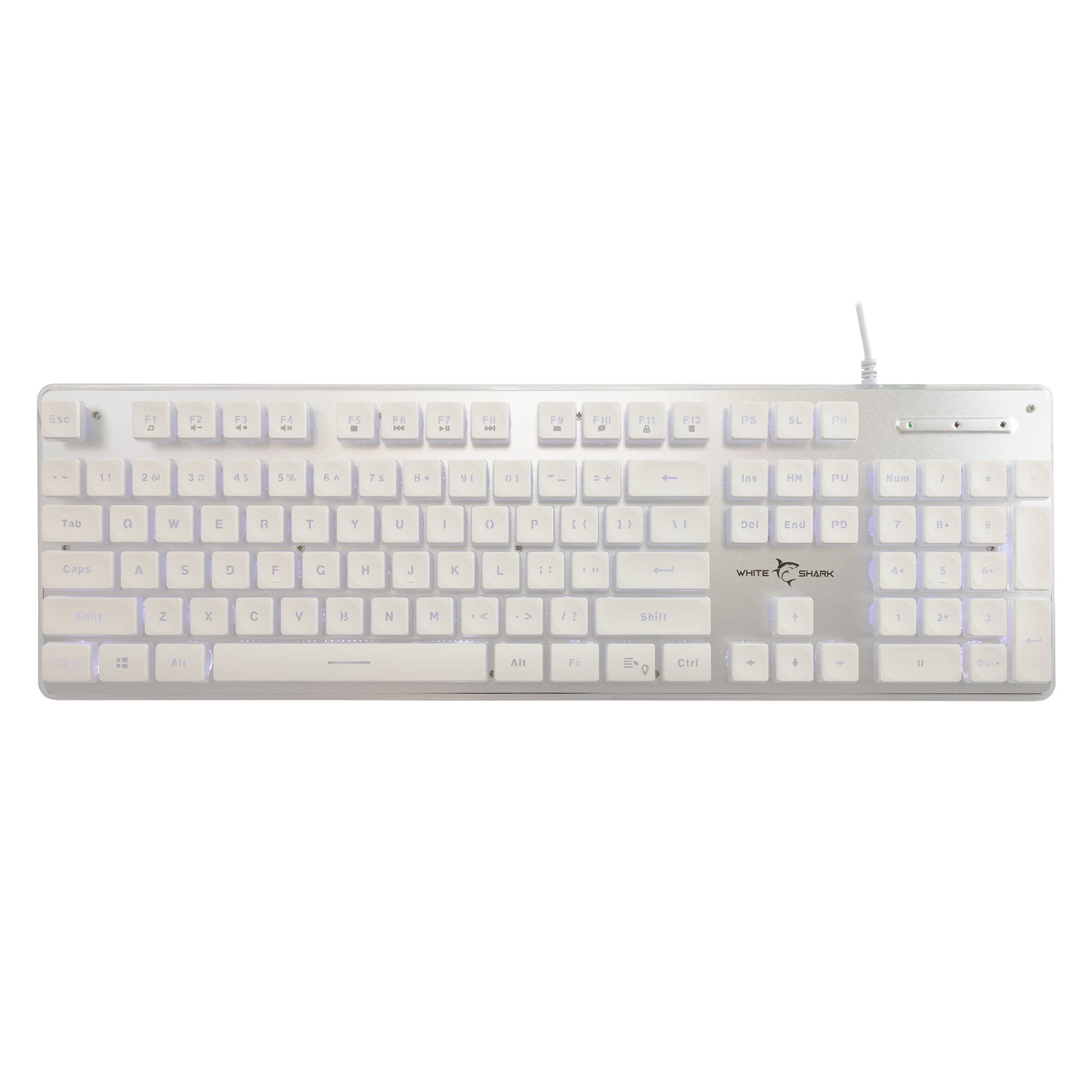 Tastiera Gaming USB 104 Tasti con Retroilluminazione LED Bianco