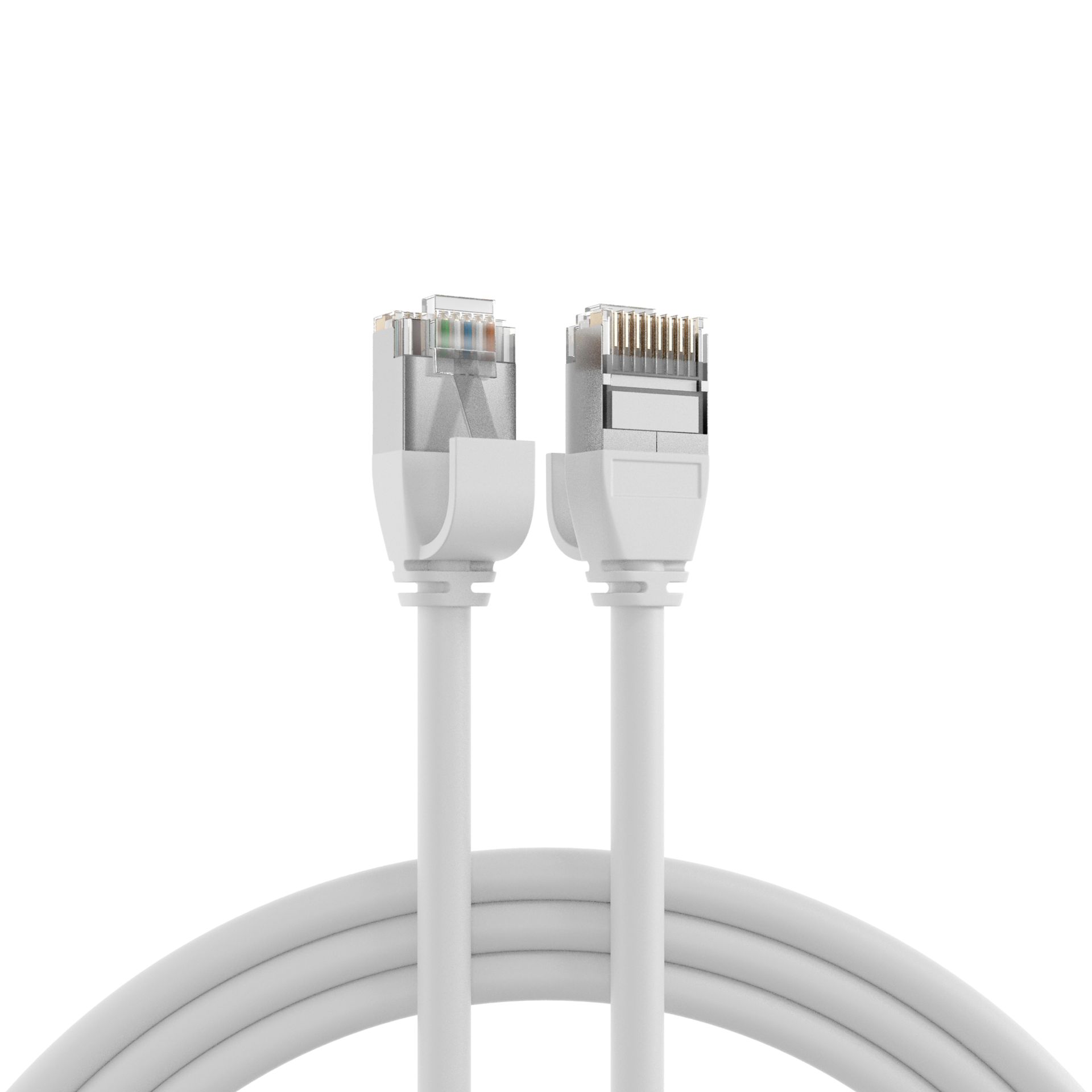 Cavo di Rete Patch in Rame Cat.6A U/FTP TPE 4mm Ultraflex Bianco 0,25m