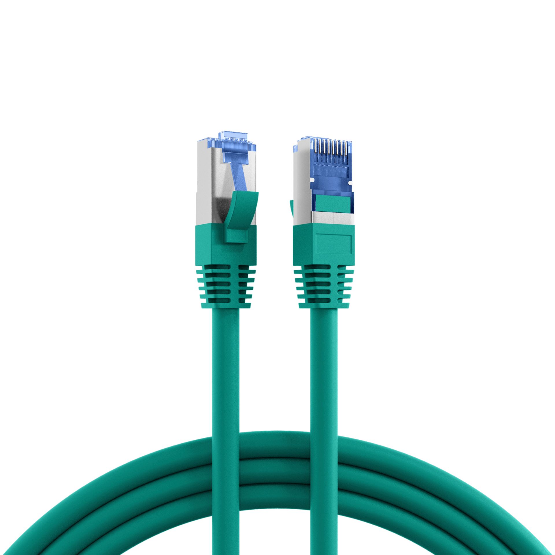 Cavo di Rete Patch in Rame Cat.6A S/FTP TPE Cat.7 Ultraflex Verde 0,15m