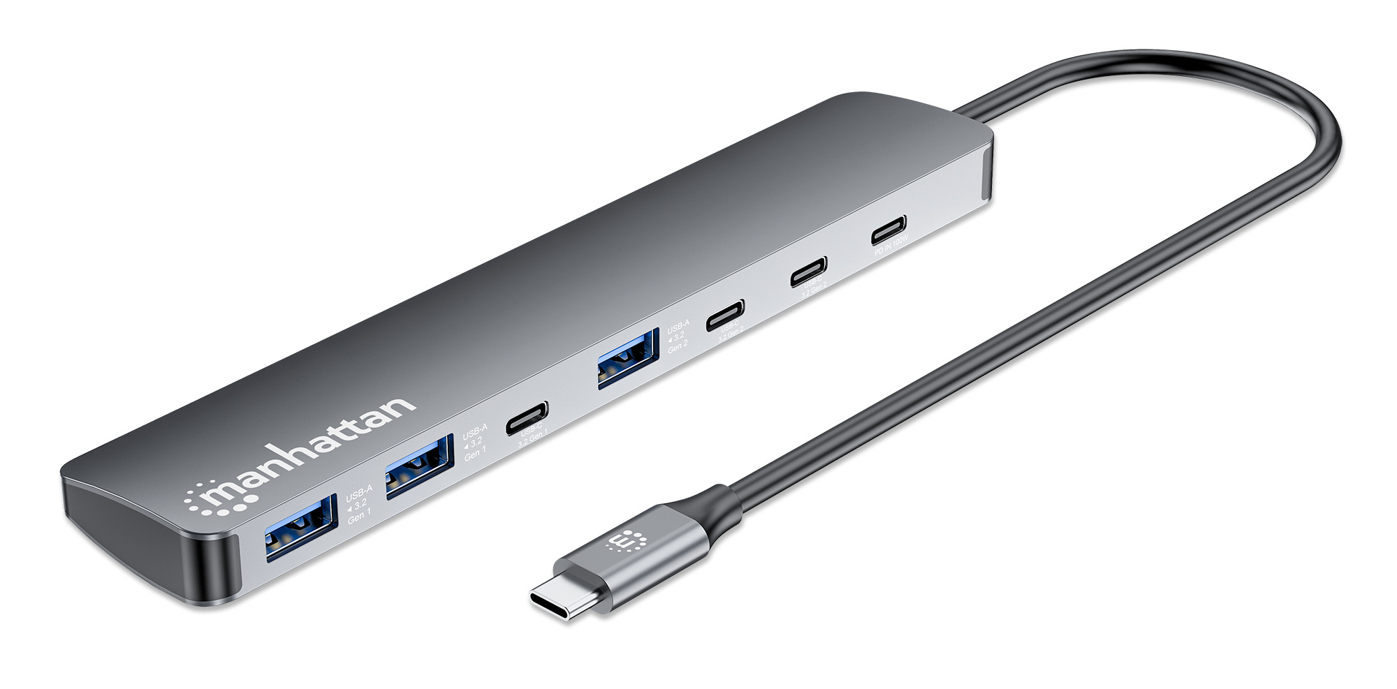 Hub 7 porte USB3.2 10G/5G 4x USB-C™ + 3x USB-A con Power Delivery