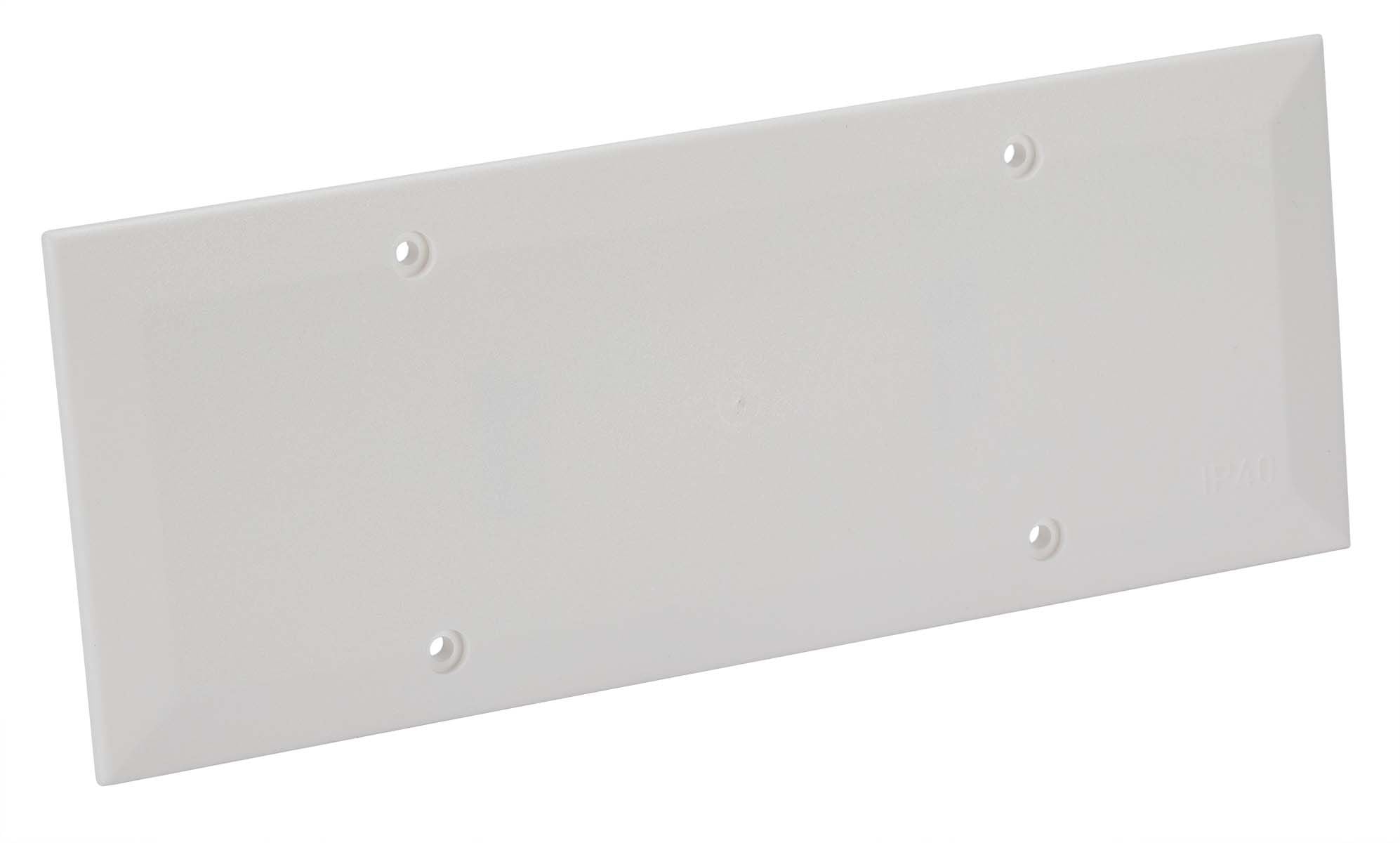 Coperchio Ribassato con Viti per Scatola da Incasso Rettangolare 6/7 Moduli Bianco