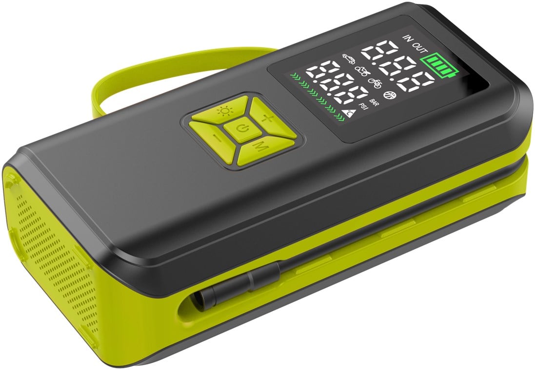Compressore d'aria Portatile a Batteria Ricaricabile e Display a LED